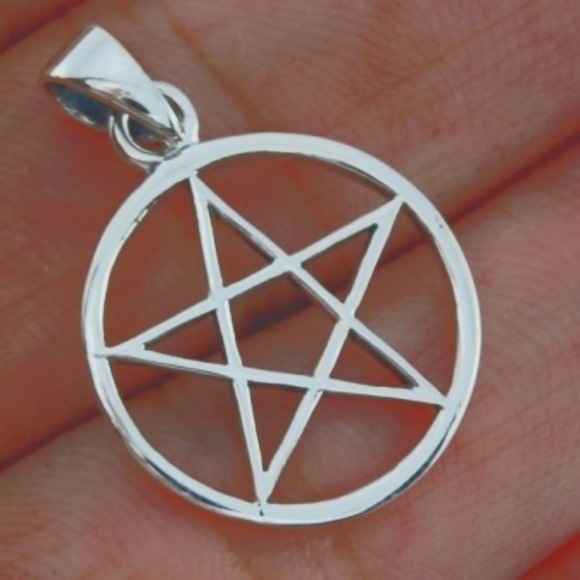 Pendant--Pentagram Pentacle Sterling Silver - Picture 2 of 6
